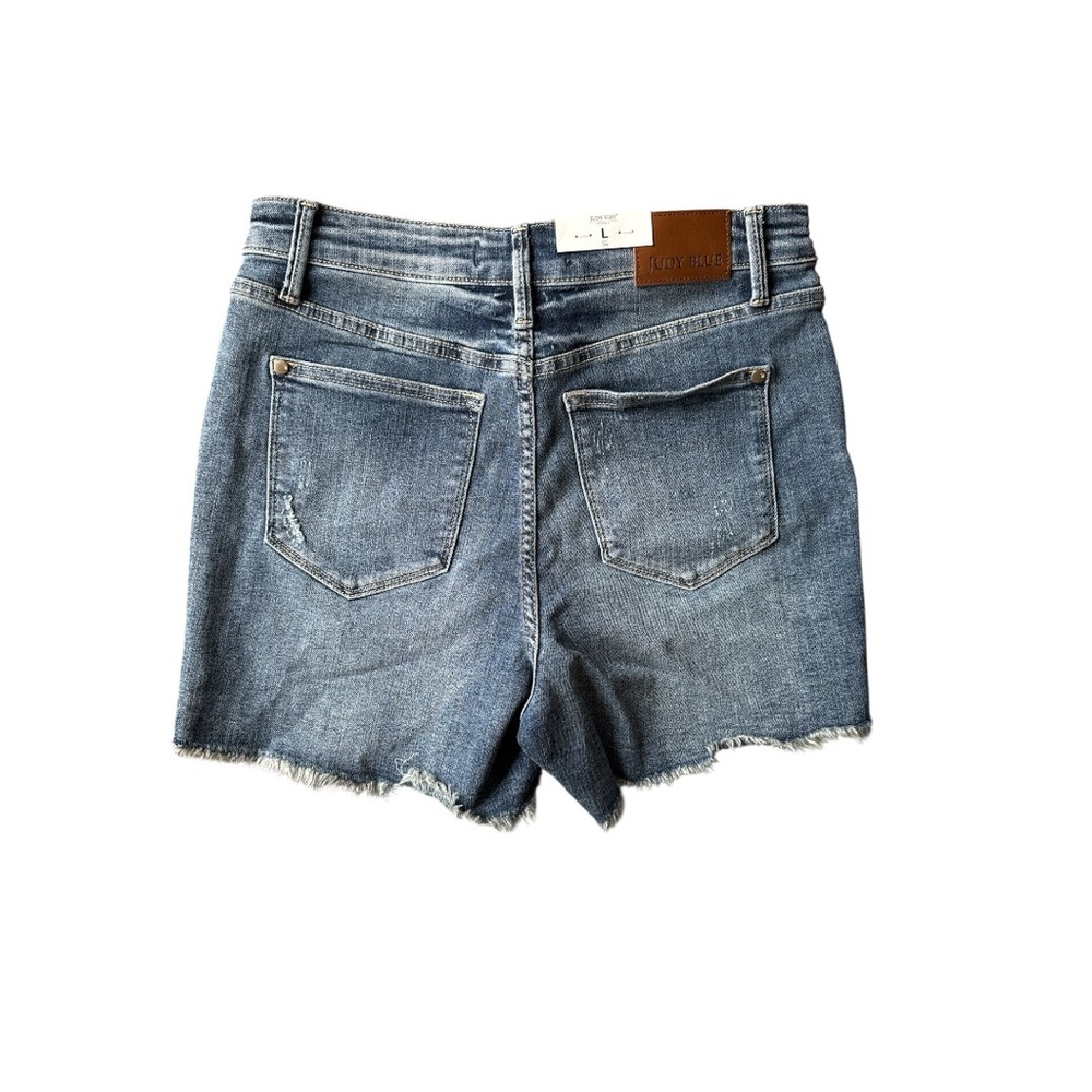 NWT Judy Blue Ladies Denim Cutoff Shorts Size Large - Picture 2 of 4